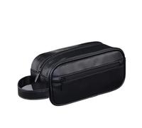 Trousse de Toilette for Homme, Trousse Portable, Grande capacité, Multi-Poches, en Cuir Trousse Toilette Homme(Black)