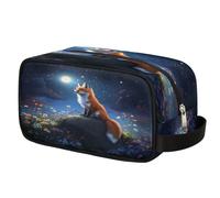 Trousse de toilette Fox Moon Flowers pour homme et femme, trousse de maquillage avec poignée, trousse de rasage de voyage, trousse de toilette étanche et portable pour salle de sport, vacances
