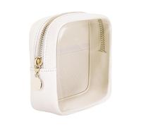Trousse de Toilette Grande Femme Petite Trousse de Maquillage Transparente, Mini Trousse de Maquillage Transparente, idéale pour Un Portefeuille, Une Trousse de Maquillage ou Un Sac (White, One Size)
