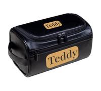 Trousse de toilette gravée pour homme, kit Dopp en cuir personnalisé avec nom ou initiales, sac de voyage personnalisé pour mari, papa, garçons d'honneur, anniversaire de mariage, Noir , Taille unique