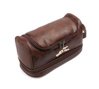 Trousse de Toilette Homme Personnalisée en Cuir PU - Grande Trousse Maquillage Voyage Cadeau Fête des Pères Anniversaire Noël pour Papa Grand-Père Futur Papa avec Noms Gravés (Style 1, 3 Names)