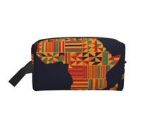 Trousse de toilette imprimée avec motifs textiles africains, pochette de rangement de grande capacité pour banque d'alimentation et câbles, blanc, One Size