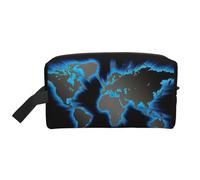 Trousse de toilette imprimée carte du monde pour homme, trousse de toilette de voyage spacieuse pour femme, blanc, Taille unique