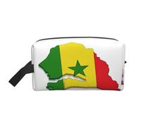 Trousse de toilette imprimée carte du Sénégal - Grande capacité - Pochette de rangement pour batterie externe et câbles, blanc, One Size