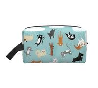 Trousse de toilette imprimée chats et chiens de pluie pour homme, trousse de toilette de voyage spacieuse pour femme, blanc, Taille unique