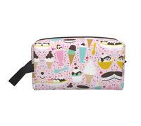 Trousse de toilette imprimée crème glacée douce pour homme, trousse de toilette de voyage spacieuse pour femme, blanc, Taille unique
