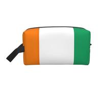 Trousse de toilette imprimée drapeau de la Côte d'Ivoire pour femme, trousse de toilette de voyage, grande capacité, trousse de maquillage pour homme, blanc, Taille unique