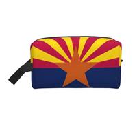 Trousse de toilette imprimée drapeau de l'Arizona - Grande capacité - Pochette de rangement pour batterie externe et câbles