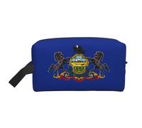 Trousse de toilette imprimée drapeau de l'État de Pennsylvanie, pochette de rangement de grande capacité pour banque d'alimentation et câbles