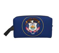 Trousse de toilette imprimée drapeau de l'Utah, pochette de rangement de grande capacité pour banque d'alimentation et câbles