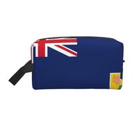 Trousse de toilette imprimée drapeau des îles Turques et Caïques pour homme, trousse de toilette de voyage spacieuse pour femme, blanc, Taille unique