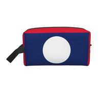 Trousse de toilette imprimée drapeau du Laos pour homme, trousse de toilette de voyage, grande capacité pour femme, blanc, Taille unique