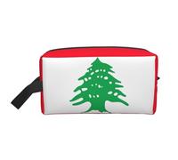 Trousse de toilette imprimée drapeau du Liban pour homme, trousse de toilette de voyage spacieuse pour femme, blanc, Taille unique