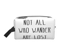 Trousse de toilette imprimée Not All Who Wander are Lost pour homme, trousse de toilette de voyage, grande capacité pour femme, blanc, Taille unique