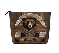 Trousse de Toilette imprimée Rustic Lodge Bear, idéale pour Les Voyages et Le Rangement Quotidien.