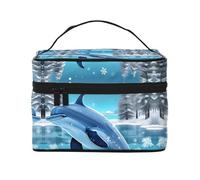 Trousse de toilette imprimée « Winter The Dolphin » - Grand organiseur de toilette pour voyage