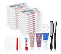 Trousse de toilette jetables en vrac - Fournitures de voyage - Essentiels d'hygiène personnelle pour homme et femme - Taille d'essai - Pour hôtel, camping, association caritative, sans-abri