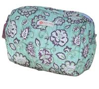 Trousse de Toilette, Maquillage Indienne en Block Print 100% Coton Small 18x14x10 cm - (Turquoise)