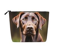 Trousse de toilette marron avec imprimé labrador retriever monocouche imitation chanvre avec fermeture éclair, accessoires pour femme, noir, taille unique, Noir/blanc, One Size