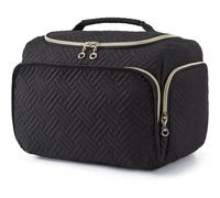 Trousse de Toilette matelassée, Portable et étanche, idéale for Ranger Vos cosmétiques et Vos Produits de Soins de la Peau.(Black Circle)