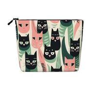 Trousse de toilette mathématiques et physique pour femme, trousse de maquillage de voyage, organiseur quotidien avec fermeture éclair, Adorable chat de dessin animé, Taille unique