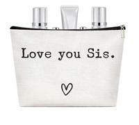 Trousse de toilette - Meilleure sœur de les temps - Organisateur de toilettes - Cadeaux d'anniversaire de Noël amusants - Sacs cosmétiques - Organisateur de voyage pour S, Love You Sis, Voir