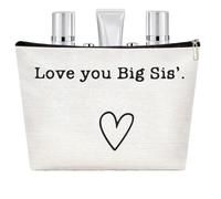 Trousse de toilette - Meilleure sœur de les temps - Organisateur de toilettes - Cadeaux d'anniversaire de Noël amusants - Sacs cosmétiques - Organisateur de voyage pour S, Love You Big Sis, Voir