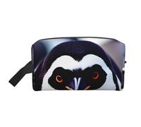 Trousse de toilette mignonne avec impression tête de pingouin pour homme, trousse de toilette de voyage spacieuse pour femme, blanc, Taille unique