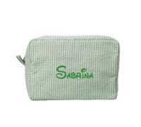 Trousse de toilette monogrammée - Cadeau de mariée - Cadeau de demande en demoiselle d'honneur - Trousse de maquillage (vert)