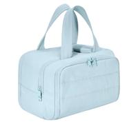 Trousse de toilette multifonction 4 en 1, grande capacité, trousse de toilette de voyage pour femme, organiseur de lavage portable à suspendre avec large ouverture et compartiments, bleu, Moderne
