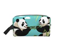 Trousse de toilette multifonction avec deux adorables grands pandas pour le quotidien et le fitness pour cosmétiques, papeterie et plus encore