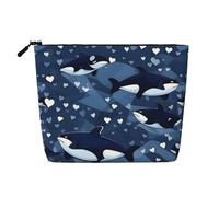 Trousse de Toilette multifonctionnelle à Motif Baleine tueuse Bleue, Grande capacité, imperméable et zippée, idéale pour Les Voyages d'affaires et la Maison. Porte-Monnaie et Sac à cosmétiques.
