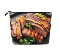 Trousse de Toilette multifonctionnelle Golden Roast imperméable et Grande capacité avec Fermeture éclair, idéale pour Les Voyages d'affaires et la Maison. Porte-Monnaie et Sac à cosmétiques.