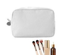 Trousse de toilette multifonctionnelle, grande trousse de maquillage avec intérieur clair | Étui de voyage esthétique portable avec fermeture éclair pour femme, camping, fitness, extérieur, Noir