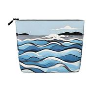 Trousse de Toilette multifonctionnelle imperméable et Grande capacité avec Fermeture éclair, Motif Vagues caressant Les rochers. Idéale pour Les Voyages d'affaires et la Maison. Porte-Monnaie et TR