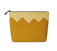 Trousse de toilette noire et blanche pour femme, trousse de toilette de voyage portable, organiseur quotidien avec fermeture éclair, Jaune moutarde et noir, Taille unique