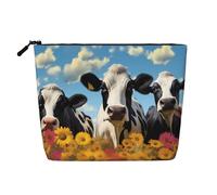 Trousse de toilette noire et blanche pour femme, trousse de toilette de voyage portable, organiseur quotidien avec fermeture éclair, Vaches noires et blanches, Taille unique