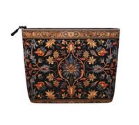 Trousse de toilette noire et blanche pour femme, trousse de toilette de voyage portable, organiseur quotidien avec fermeture éclair, Art oriental antique, Taille unique