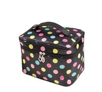 Trousse de Toilette Organisateur de cosmétiques, Pochette de Rangement de Maquillage, Sac de Lavage de Voyage Portable, Transparent, étanche, Grande capacité, beauté(Black Color Dot)