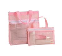 Trousse de Toilette - Organiseur en 2 Parties avec Fermeture éclair - Sac de Douche en Filet pour shampooing, crème Solaire, Maquillage, cosmétiques pour la Gym, Les Voyages, Le Camping