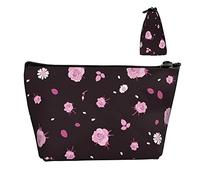 Trousse de Toilette Oxford résistante à l'eau Little Pink Rose Floral, Trousse de Maquillage de Grande capacité avec Fermeture éclair pour Les Filles Femmes Pochette cosmétique de Luxe