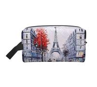 Trousse de toilette Paris City Tree Eiffel Tower Art Print pour homme, trousse de toilette de voyage grande capacité pour femme, blanc, Taille unique