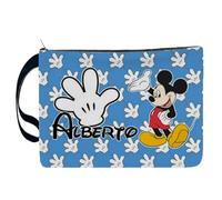 Trousse de toilette personnalisée avec prénom. Sac de toilette pour l'école Retour à l'école. Cadeaux personnalisés. Différents modèles au choix (Mickey bleu)