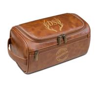 Trousse de toilette personnalisée en cuir synthétique pour homme, kit Dopp avec monogramme gravé, cadeau pour papa, mari, petit ami, garçons d'honneur - fête des pères, anniversaire, mariage
