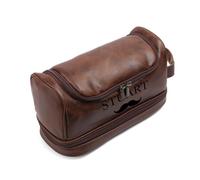 Trousse de Toilette Personnalisée Homme Trousse de Toilette de Voyage en Cuir PU de Grande Capacité Cadeaux Personnalisés pour Homme Saint-Valentin Fête des Pères Noël (#1)