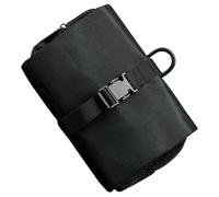 Trousse de toilette pliable avec boucle et boucle pour économiser de l'espace - Organiseur de maquillage à suspendre - Solution de rangement pour les voyageurs - Plusieurs compartiments de rangement