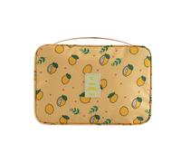 Trousse de toilette pliable de grande capacité avec crochet de suspension, Jaune citron, S, Beauté de masse