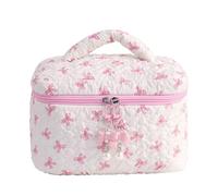 Trousse de toilette - Pochette de Maquillage | Organiseur de Trousse de Maquillage | Pochette matelassée Esthétique à Arc Mignon | Grande Capacité Porte-Cosmétiques | Organisateur de Rangement de