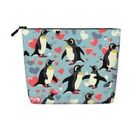 Trousse de toilette polyvalente avec fermeture éclair et inscription « I Love Penguins », Noir , Taille unique, Trousse de toilette