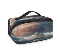 Trousse de toilette portable 3D Galaxy Planet Ocean Ship pour femmes, hommes, filles, garçons, trousse de toilette, trousse de toilette portable, trousse de toilette